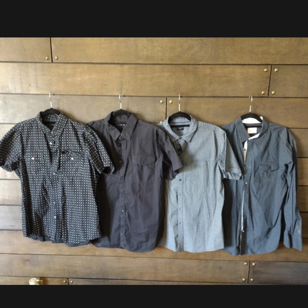Mens Casual Button Down Shirts,  Lot of 4-Apt 9, J Ferrar, Age Of Wisdom, L & XL
